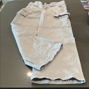 Kids Cargo Jeans in cream color